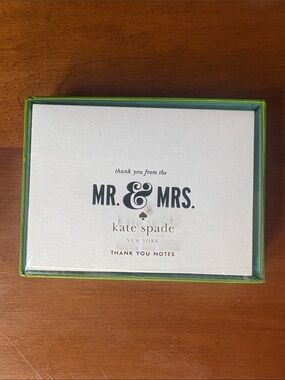 kate spade Mr. & Mrs. Thank You Notes - Green Trim